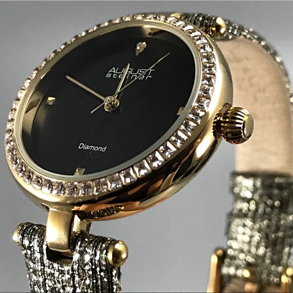 August Steiner Accessories - August Steiner Women's Leather Diamond Watch